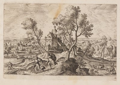 Plate 14, from Landscapes with Scenes from the Old and New Testament and Ovid’s Metamorphoses by Hans Bol