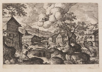 Plate 1, from Landscapes with Scenes from the Old and New Testament and Ovid’s Metamorphoses by Hans Bol