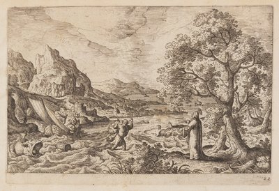 Plate 22, from Landscapes with Scenes from the Old and New Testament and Ovid’s Metamorphoses by Hans Bol