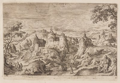 Plate 4, from Landscapes with Scenes from the Old and New Testament and Ovid’s Metamorphoses by Hans Bol