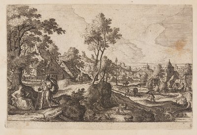 Plate 6, from Landscapes with Scenes from the Old and New Testament and Ovid’s Metamorphoses by Hans Bol