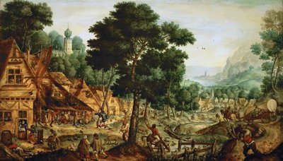 Flemish Village Life by Hans Bol