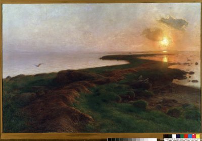 Sunset in a lagoon. Painting by Hans Ole Brasen, 1897. Museum of Fine Arts of Mikalojus Konstantinas Ciurlionis, Kaunas, Lithuania by Hans Brasen