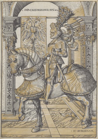 Equestrian Portrait of the Emperor Maximilian I, 1508 by Hans Burgkmair