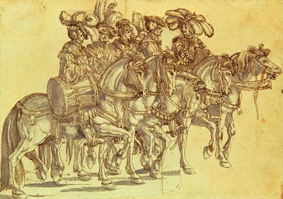 Five Drummers on Horseback, c.1500 by Hans Burgkmair