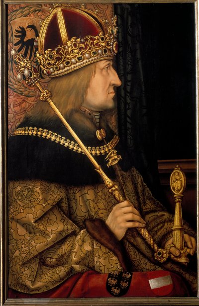Portrait of Frederick III, Holy Roman Emperor called the Peaceful, from an original of 1468 by Hans Burgkmair