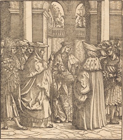 The Archbishop Blessing the Child after the Baptism by Hans Burgkmair I