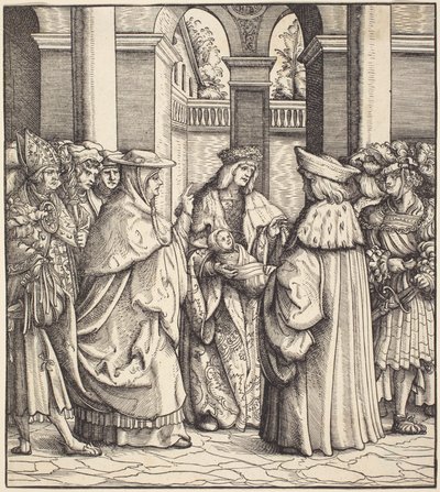 The Archbishop Blessing the Child after the Baptism by Hans Burgkmair I