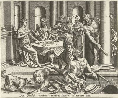 Lazarus begging at the rich man