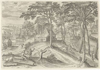 View of Stal (series title: Views from the Surroundings of Brussels) by Hans Collaert (I)