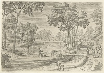View of the Canal of Elsene (series title: Views from the Surroundings of Brussels) by Hans Collaert (I)