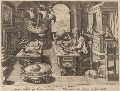 The Lodestone, The Magnet by Hans Collaert the Younger after Jan van der Straet