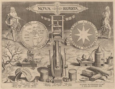 Title Page for Nova Reperta (New Discoveries) by Hans Collaert the Younger after Jan van der Straet