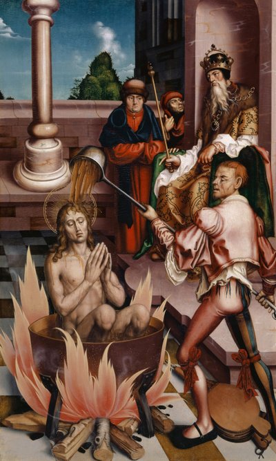 Saint John the Evangelist in the Cauldron, 1514 by Hans Fries