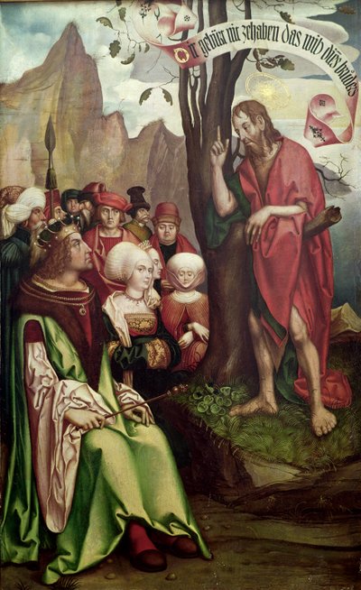 St. John the Baptist Preaching Before Herod, from the Triptych of St. John, 1514 by Hans Fries