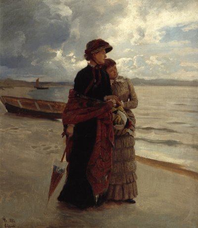 Walk on the Beach, Rügen by Hans Gude