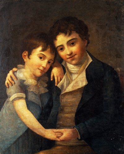 Portrait of Franz Xaver Wolfgang and Karl Thomas, sons of Wolfgang Amadeus Mozart by Hans Hansen