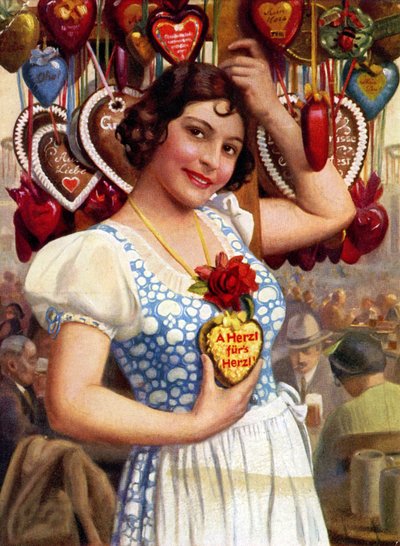 Girl and Gingerbread: Souvenir of the Oktoberfest by Hans Hassenteufel