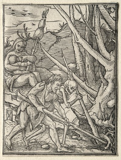 The Dance of Death: Adam Tilling the Earth by Hans Holbein