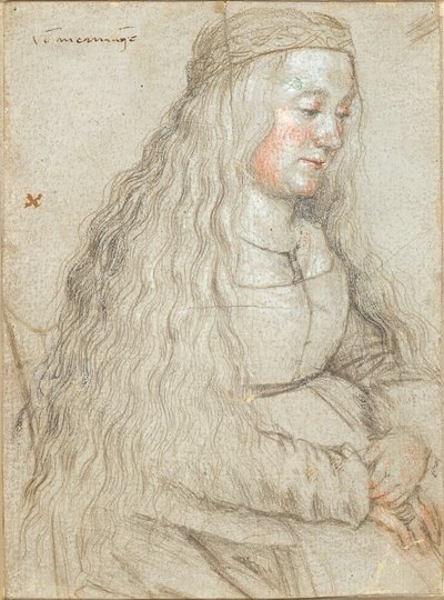 Seated Bride with Flowing Hair and Headband by Hans Holbein d.Æ.
