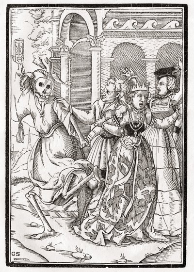 Death comes for the Queen, engraved by Georg Scharffenberg, from 