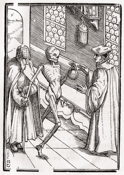 Death comes to the Doctor, engraved by Georg Scharffenberg, from 