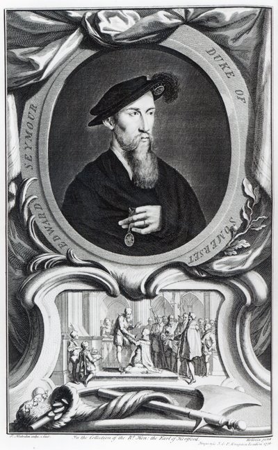 Edward Seymour, 1st Duke of Somerset engraved by Jacobus Houbraken, 1738 by Hans Holbein der Jüngere