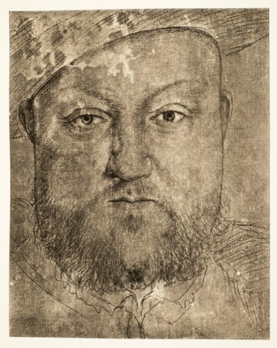 Henry VIII chalk drawing, c.1540, pub. 1902 by Hans Holbein der Jüngere