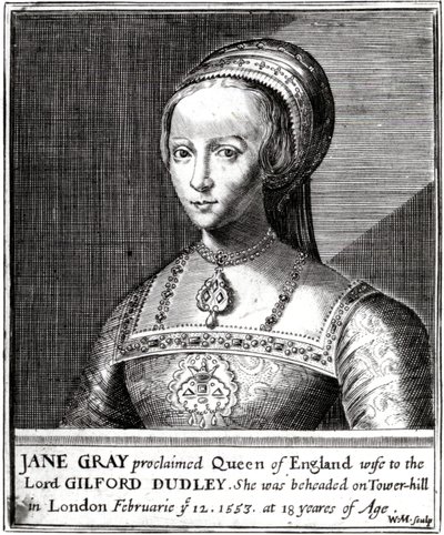 Jane Gray, engraved by William Marshall by Hans Holbein der Jüngere