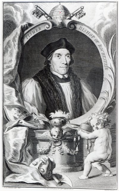 John Fisher, Bishop of Rochester, Engraved by Jacobus Houbraken by Hans Holbein der Jüngere