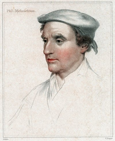 Philip Melancthon, engraved by E. Bocquet by Hans Holbein der Jüngere
