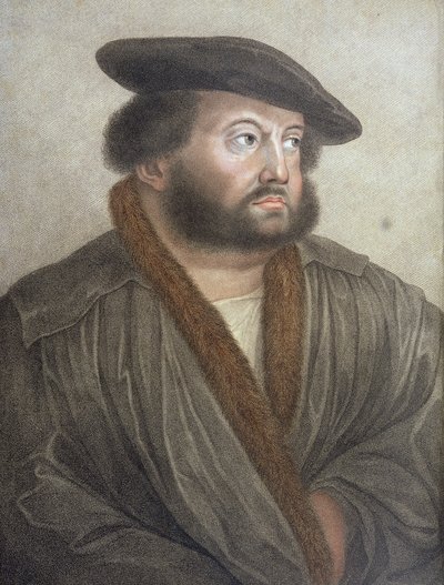 Portrait of Hans Holbein engraved by Francesco Bartolozzi by Hans Holbein der Jüngere