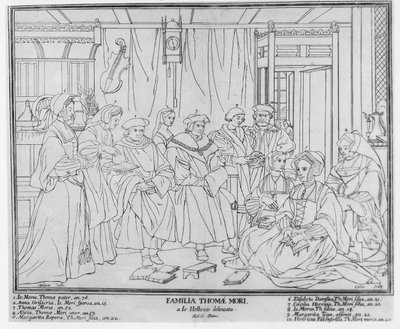 The Family of Thomas More (1478-1535), Chancellor of England, engraved by Christian de Mechel (1737-1817) 1787 by Hans Holbein der Jüngere