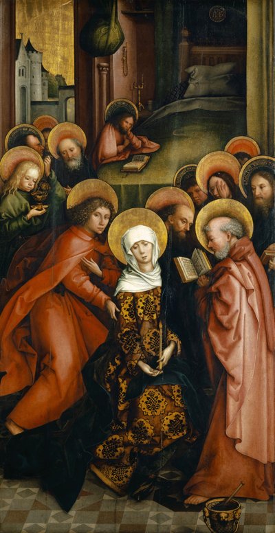 The Death of the Virgin, Painted Wing of the Afra-Altarpiece, 1490 by Hans Holbein the Elder
