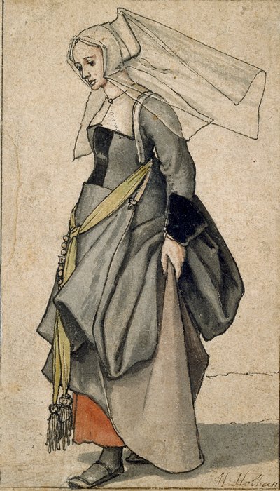 Figure of a Young Englishwoman in Contemporary Dress by Hans Holbein der Jüngere