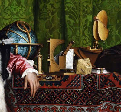 The Ambassadors (Jean de Dinteville and Georges de Selve) (detail) by Hans Holbein der Jüngere