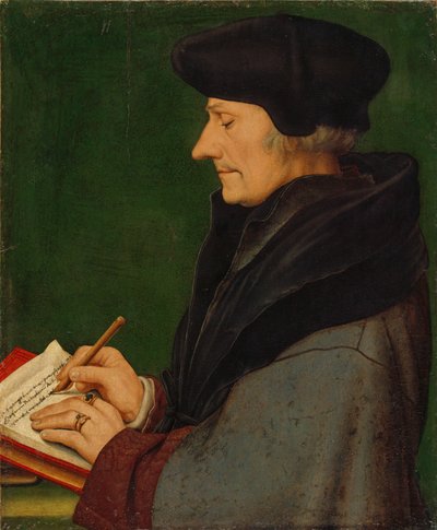 Portrait of Erasmus of Rotterdam Writing by Hans Holbein der Jüngere