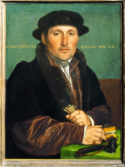 Portrait of a young merchant, probably the Nuernberg patrician Hans von Muffel, aged 28 by Hans Holbein the Younger