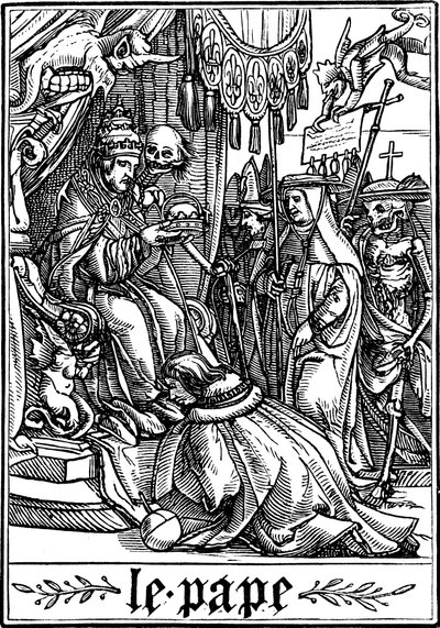 The Pope Visited by Death by Hans Holbein der Jüngere