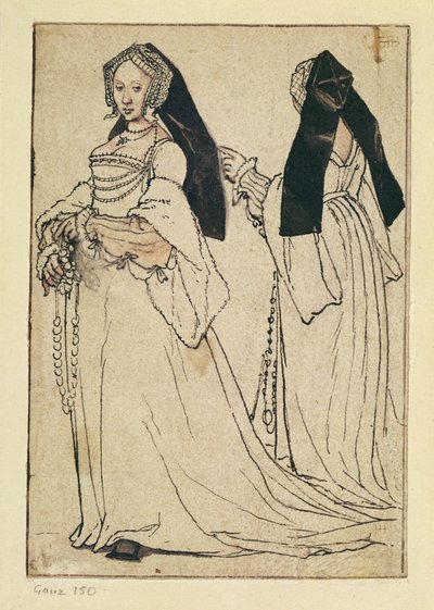 Two Views of a Woman wearing an English Hood by Hans Holbein der Jüngere