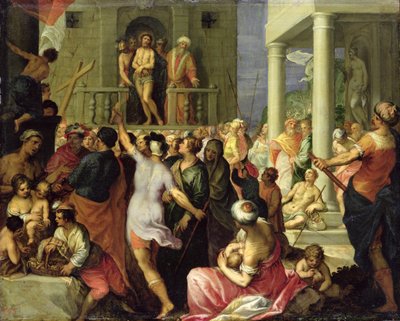 Ecce Homo. Pilate shows the Crowd the Flogged Jesus by Hans I or Johann Rottenhammer