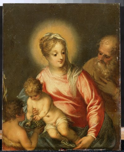 The Holy Family with John the Baptist by Hans I or Johann Rottenhammer