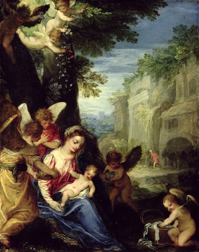Rest during the Flight into Egypt by Hans I or Johann Rottenhammer