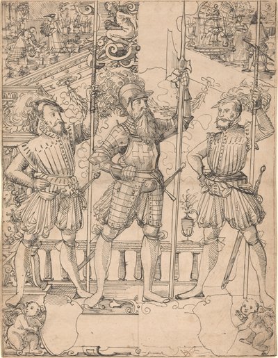 Halberdier and Two Pikemen by Hans Jakob Plepp