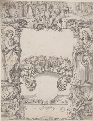 Glass Design with Saint John the Baptist and Saint John the Evangelist by Hans Kaspar Lang the Elder