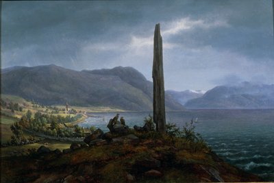 The Frithjof Memorial Stone on Leikanger by Balestrand in Soon by Hans Leganger Reusch