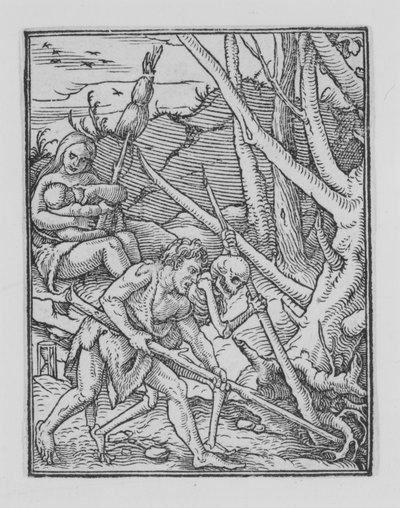 Adam digging, from The Dance of Death by Hans Lützelburger
