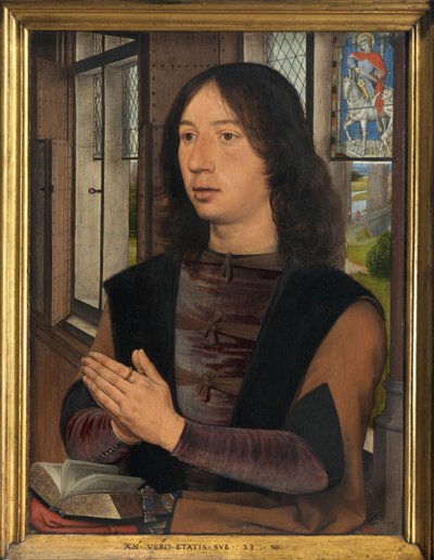 Diptych of Maarten van Nieuwenhove (detail) by Hans Memling