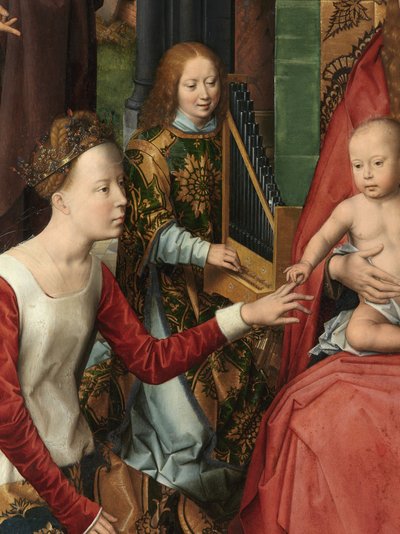 (detail) Triptych of Saint John the Baptist and Saint John the Evangelist by Hans Memling