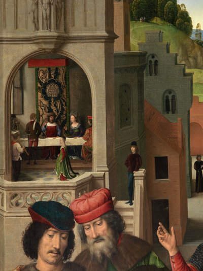 (detail) left panel of the Triptych of Saint John the Baptist and Saint John the Evangelist by Hans Memling